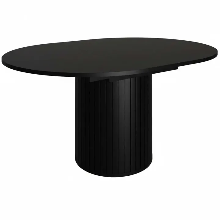 Tavolo da pranzo 120/160 cm ovale allungabile nero opaco Selene