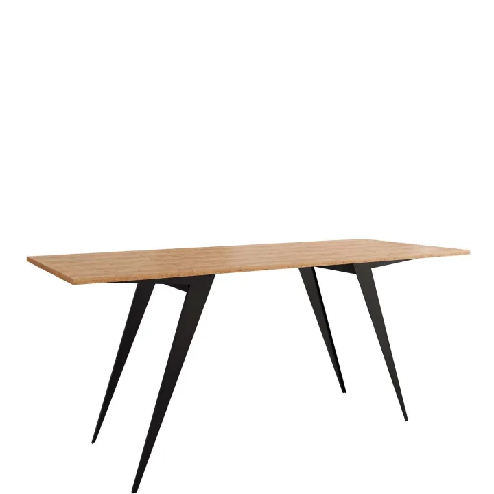 Tavolo da pranzo e da salotto 2 in 1 trasformabile 90/170x70cm rovere nero Nexus