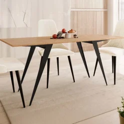 Tavolo da pranzo e da salotto 2 in 1 trasformabile 90/170x70cm rovere nero Nexus