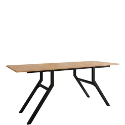 Tavolo da pranzo e da salotto 2 in 1 trasformabile 100/180x70cm rovere nero Xenon