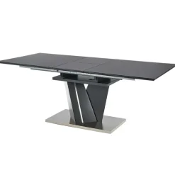 Tavolo in vetro allungabile moderno 160/200cm grigio scuro Curtis