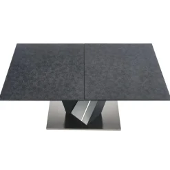 Tavolo in vetro allungabile moderno 160/200cm grigio scuro Curtis