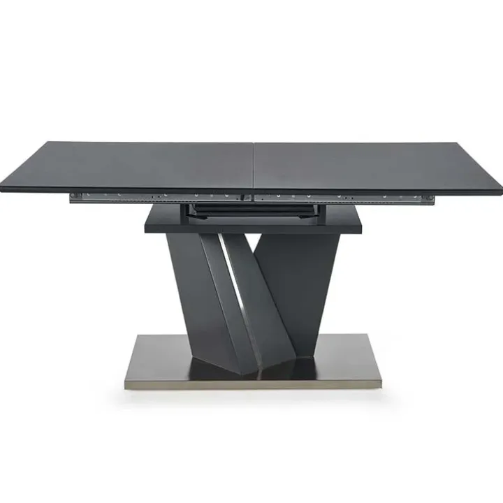 Tavolo in vetro allungabile moderno 160/200cm grigio scuro Curtis