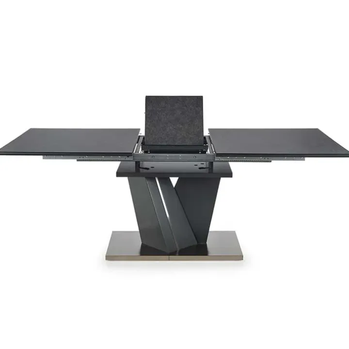 Tavolo in vetro allungabile moderno 160/200cm grigio scuro Curtis