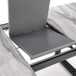 Tavolo in vetro 160/200cm allungabile marmo bianco grigio Jeff
