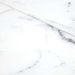 Tavolo rotondo allungabile 130/180cm vetro effetto marmo bianco nero Galact