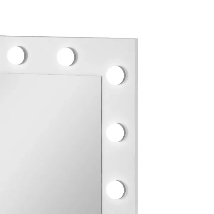 Toeletta da trucco con cassetti 120x40cm con specchio e led bianco Eloisa