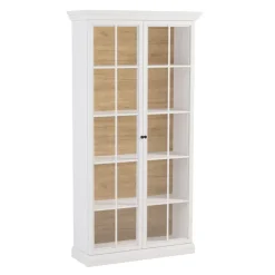 Vetrina moderna 103x200h cm 2 ante con vetro shabby bianco Purro