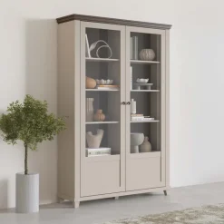 Vetrina soggiorno 126x200h cm 2 ante beige Texel