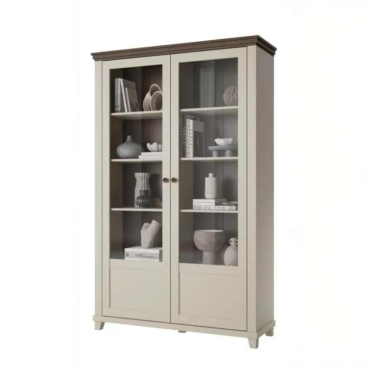 Vetrina soggiorno 126x200h cm 2 ante beige Texel