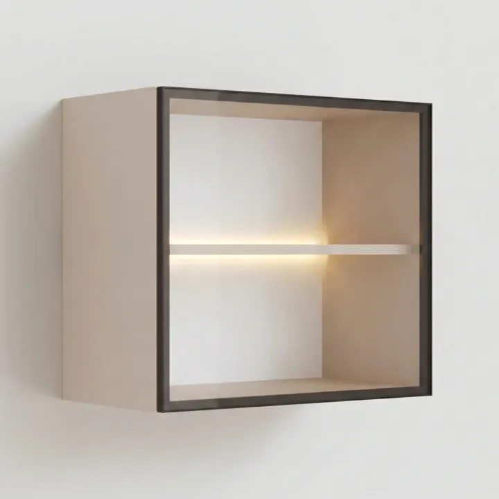 Vetrina sospesa 55x50h cm 1 anta vetro bronzato beige cashmere Sunset