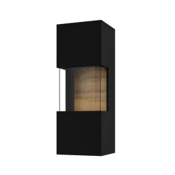 Vetrina sospesa 36x95h cm da parete nero rovere Fusion
