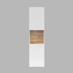 Vetrina sospesa 36x140h cm da parete bianco rovere Fusion