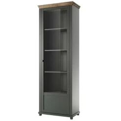 Vetrina 71x200h cm 1 anta destra soggiorno verde quercia Texel