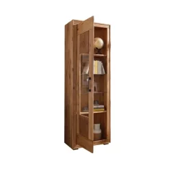 Vetrina 62x201h cm 1 anta legno massello rovere Ebania