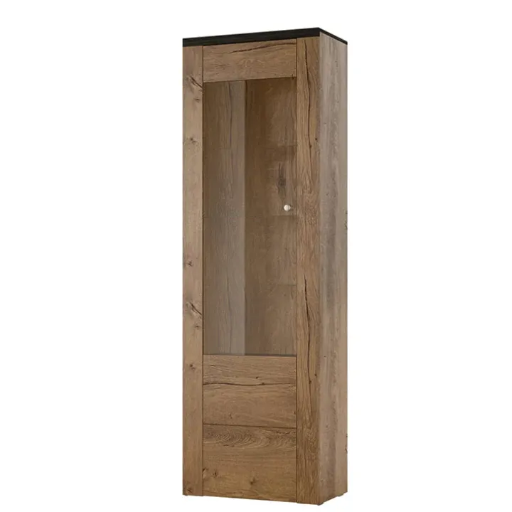 Vetrina 65x206h cm 1 anta moderna quercia rovere grigio Paloma 2
