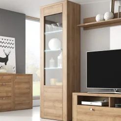 Vetrina 65x206h cm 1 anta moderna rovere Paloma 2