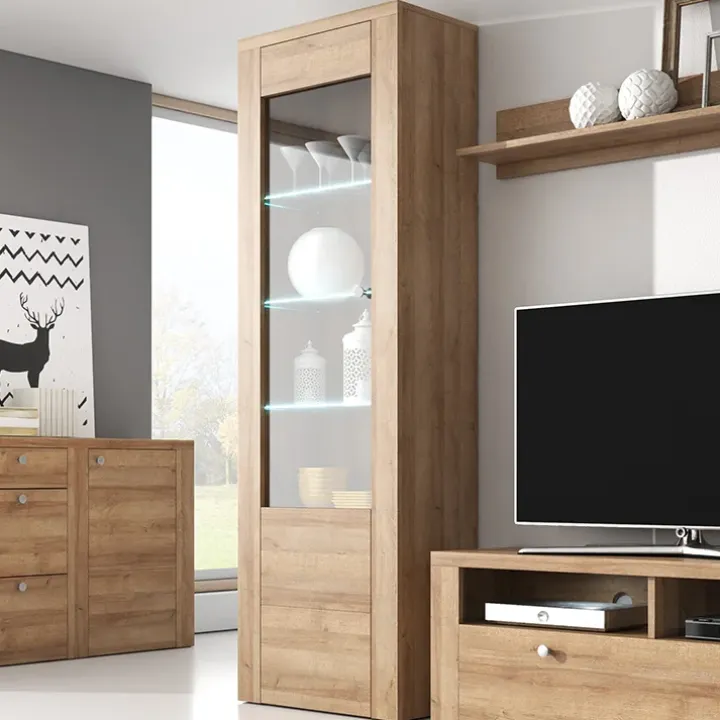 Vetrina 65x206h cm 1 anta moderna rovere Paloma 2