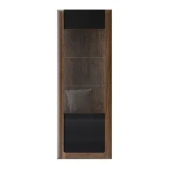 Vetrina 73x200h cm 1 anta 5 ripiani noce nero lucido Jumbo