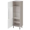 Vetrina 56X185h cm 1 anta 2 vani con frontali cannettati beige Ziggy