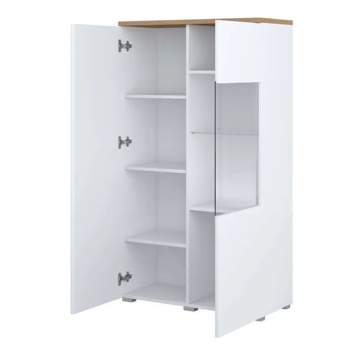 Vetrina 80x140h cm 2 ante bianco rovere Ischia