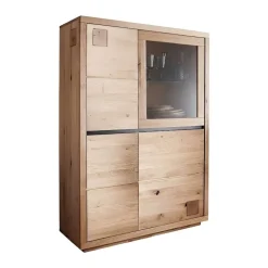 Vetrina 103x148h cm 4 ante legno massello rovere Tarselia