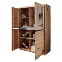 Vetrina 103x148h cm 4 ante legno massello rovere Tarselia