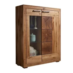 Vetrina 103x135h cm 2 ante legno massello rovere Ebania
