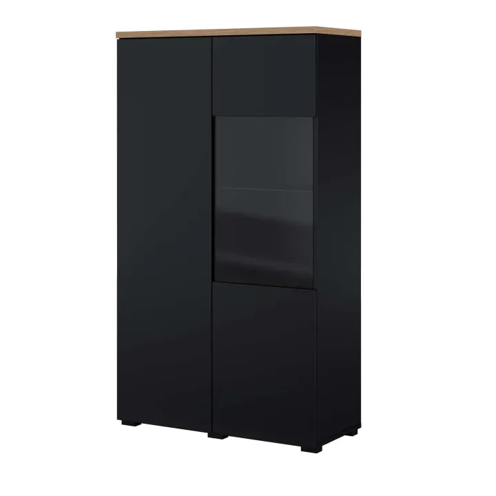 Vetrina 80x140h cm 2 ante nero rovere Ischia