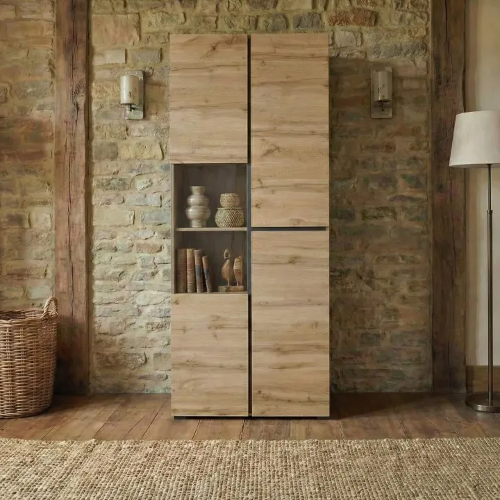 Vetrina 80x184h cm 4 ante rovere Lolla