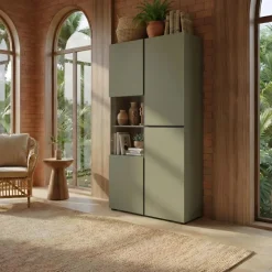 Vetrina 80x184h cm 4 ante verde Lolla