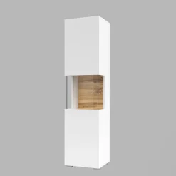 Vetrina 36x140h cm da parete bianco rovere Fusion