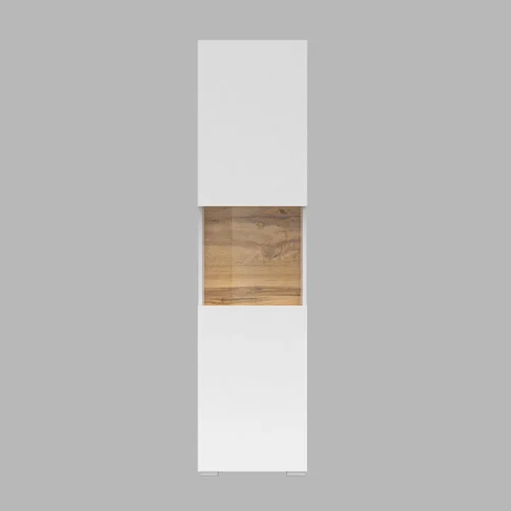 Vetrina 36x140h cm da parete bianco rovere Fusion