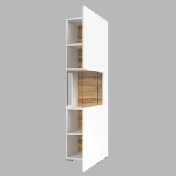 Vetrina 36x140h cm da parete bianco rovere Fusion