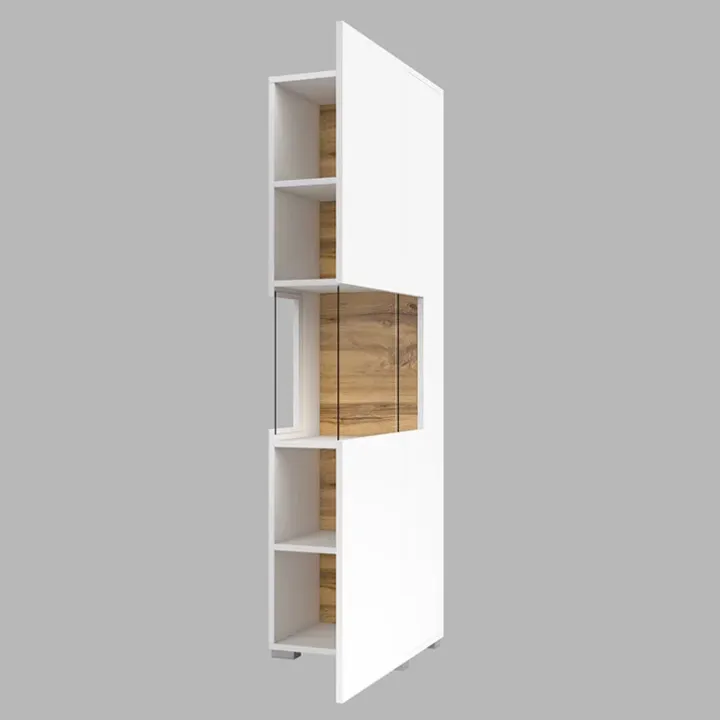 Vetrina 36x140h cm da parete bianco rovere Fusion