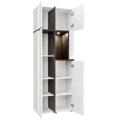Vetrina 70x197h cm soggiorno moderno bianco opaco e lucido Mackay Gihome®