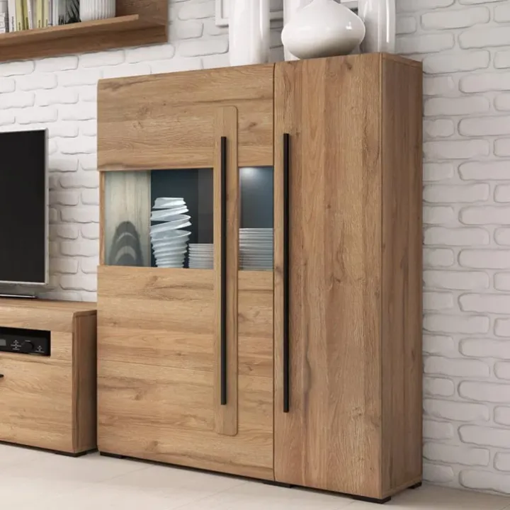 Vetrinetta bassa 90x136h cm 2 ante soggiorno rovere Maiorca