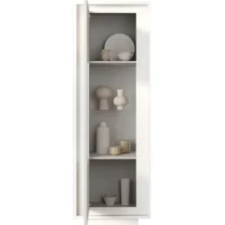 Vetrinetta 67x197cm 1 anta moderna bianco opaco Deluxe