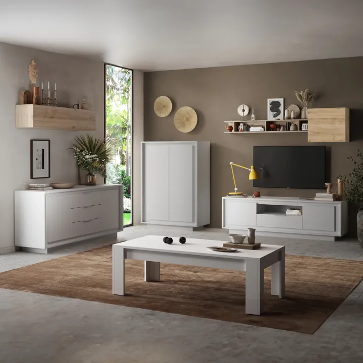 Vetrinetta 67x197cm 1 anta moderna bianco opaco Deluxe