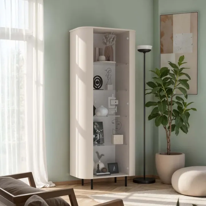 Vetrinetta 80x200h cm 1 anta beige cashmere Lucrezia