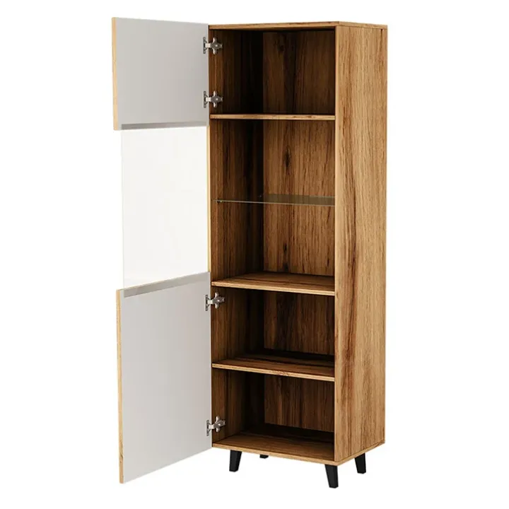 Vetrinetta 60x183h cm 1 anta moderna cannettato quercia Essence
