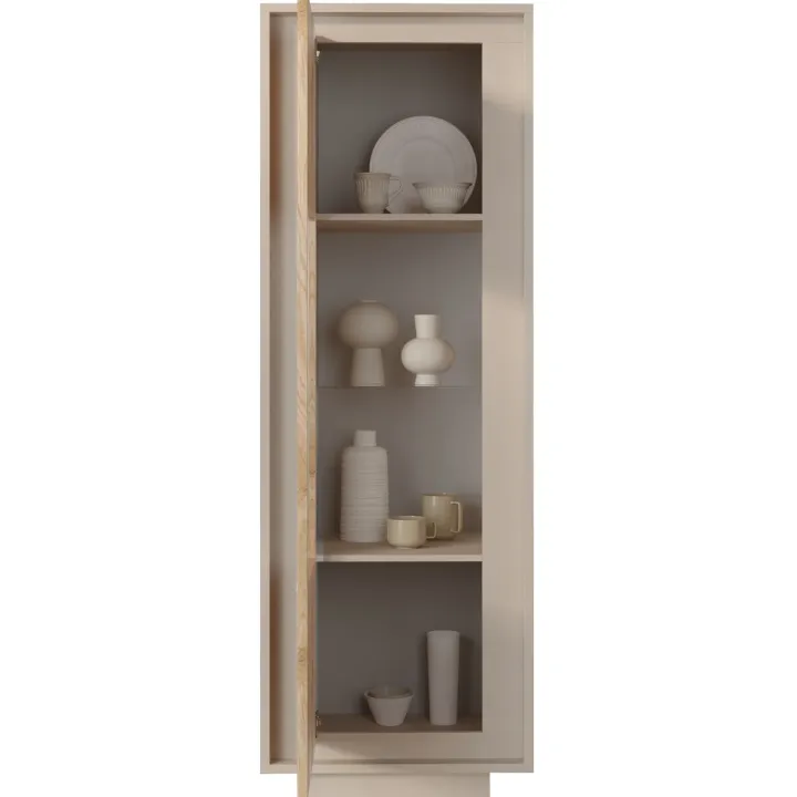 Vetrinetta 67x197h cm 1 anta moderna beige rovere chiaro Deluxe