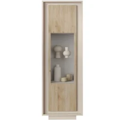 Vetrinetta 67x197h cm 1 anta moderna beige rovere chiaro Deluxe