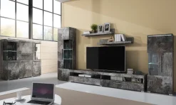 Vetrinetta 45x160h cm 1 anta sinistra moderna ossido Frisk