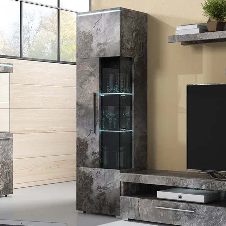 Vetrinetta 45x160h cm 1 anta sinistra moderna ossido Frisk
