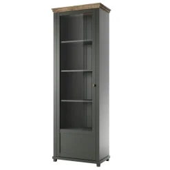 Vetrinetta 71x200h cm 1 anta sinistra soggiorno verde quercia Texel