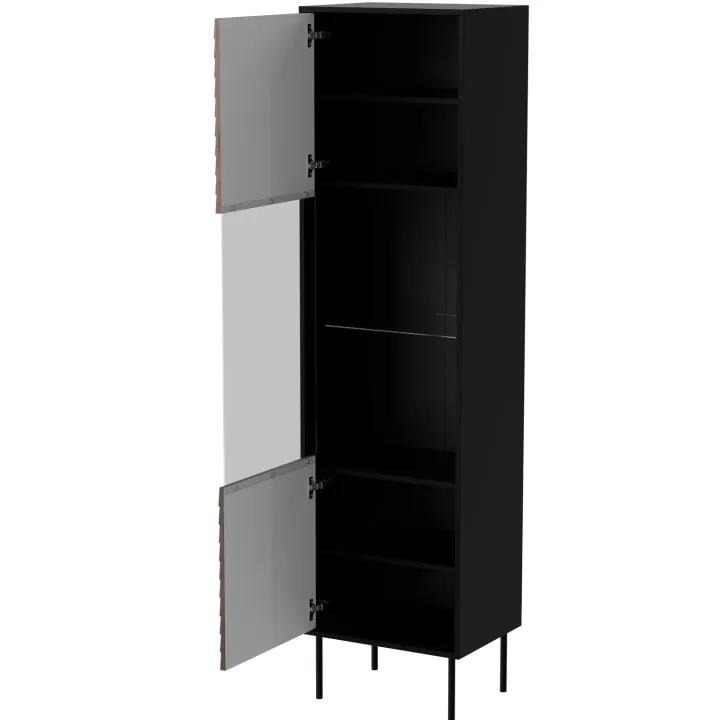 Vetrinetta 53x182h cm 1 anta soggiorno noce nero Wild