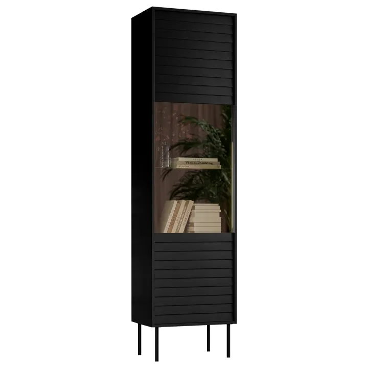 Vetrinetta 53x182h cm 1 anta soggiorno nero Wild