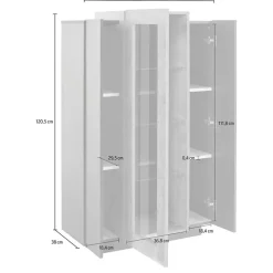 Vetrinetta 80x121h cm 2 ante antracite rovere Milos Gihome®