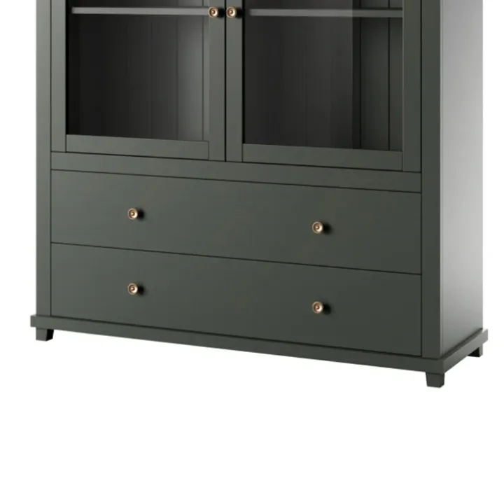 Vetrinetta 126x138h cm 2 ante 2 cassetti verde quercia Texel